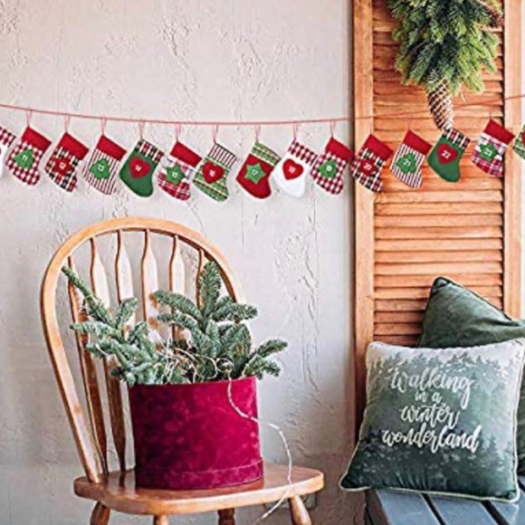 Adorable Christmas Advent Mini Stocking Garland - Picture 2 of 5